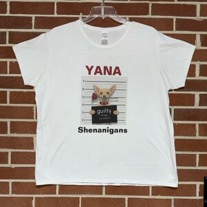 Gildan White Graphic Tee with Dog Print